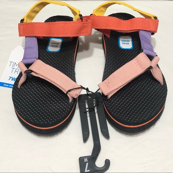 sandals size 7W platform wide width nature adj ankle straps Rainbow for women. - Picture 1 of 3